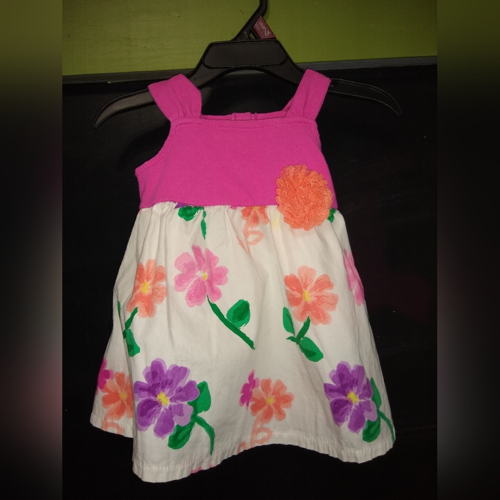 Charming Pink and White Floral Kids Dress